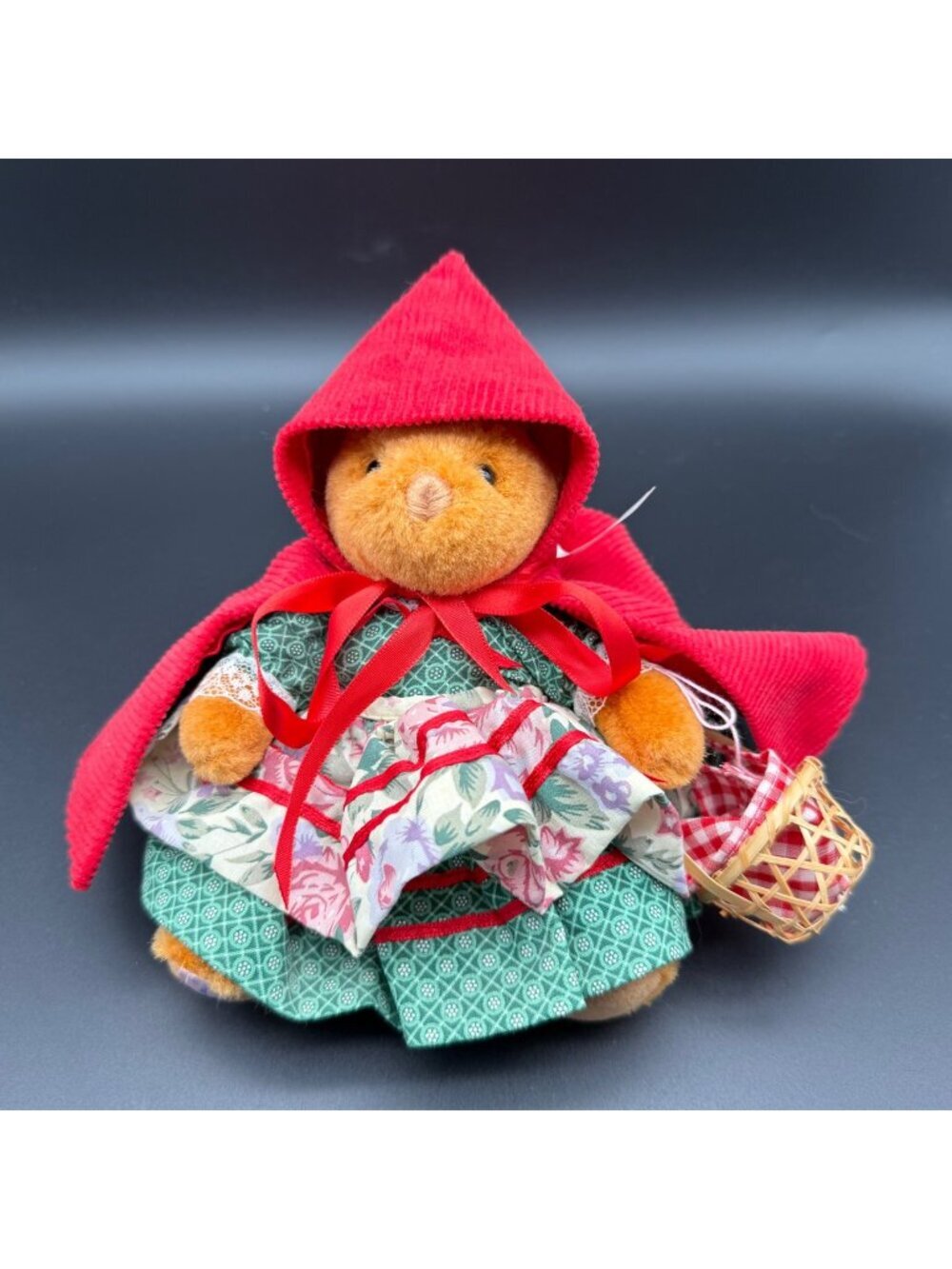 Vintage Madame Alexander Bear Red Riding Hood Plush Collector Cape Dress 6"